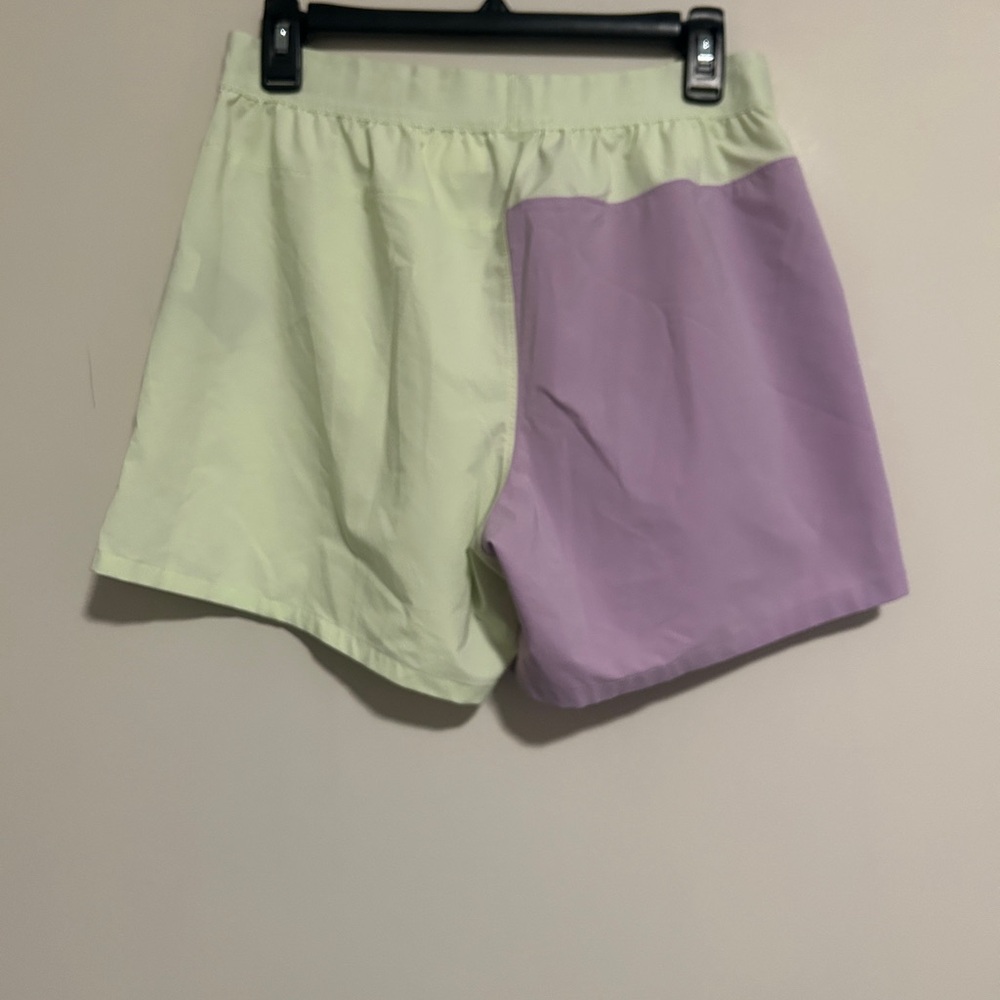 The North Face Two-Tone Lavender and Pale Yellow Athletic Shorts - Picture 3 of 4